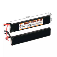 Twin Stick Akku LiPo 7.4V 1.100mAh 20C - Mini Tamiya